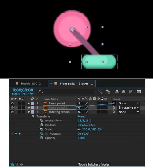 آموزش متحرک سازی دوجرخه در افترافکت